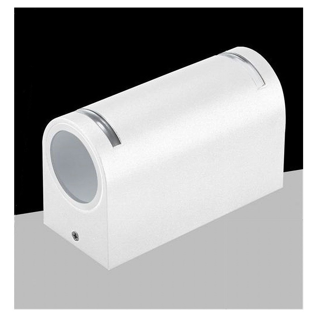 foto del prodotto trade shop applique esterno per parete facciate giardino lampada up amp down gu10 ip54 gn wl062 bianco