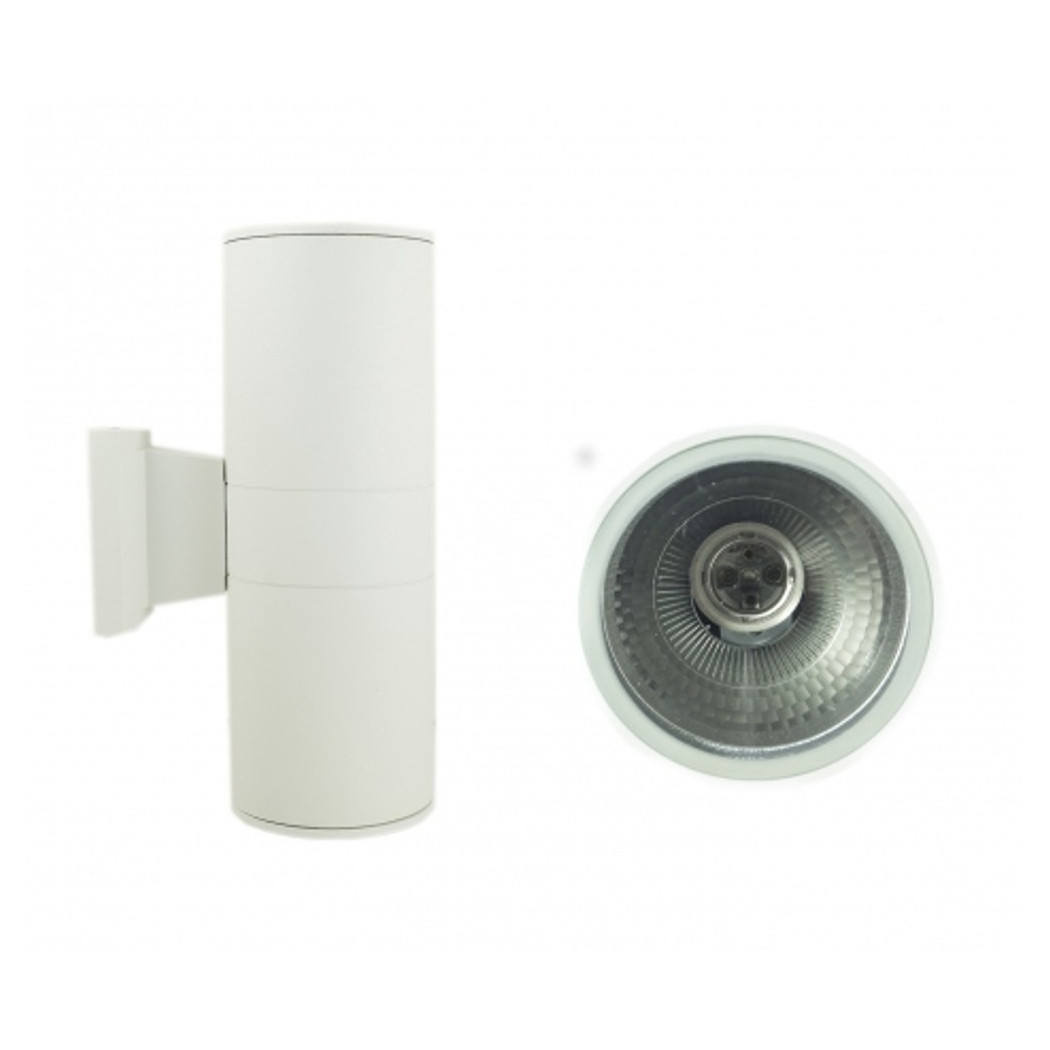 foto del prodotto trade shop applique faretto plafoniera doppio faretto fascio tondo dw bianco tubo alluminio 