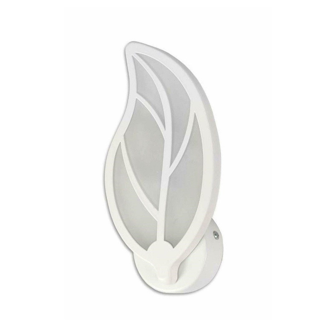 foto del prodotto trade shop applique foglia a parete 7 watt lampada abat jour luce fredda calda naturale e32 bianco naturale 