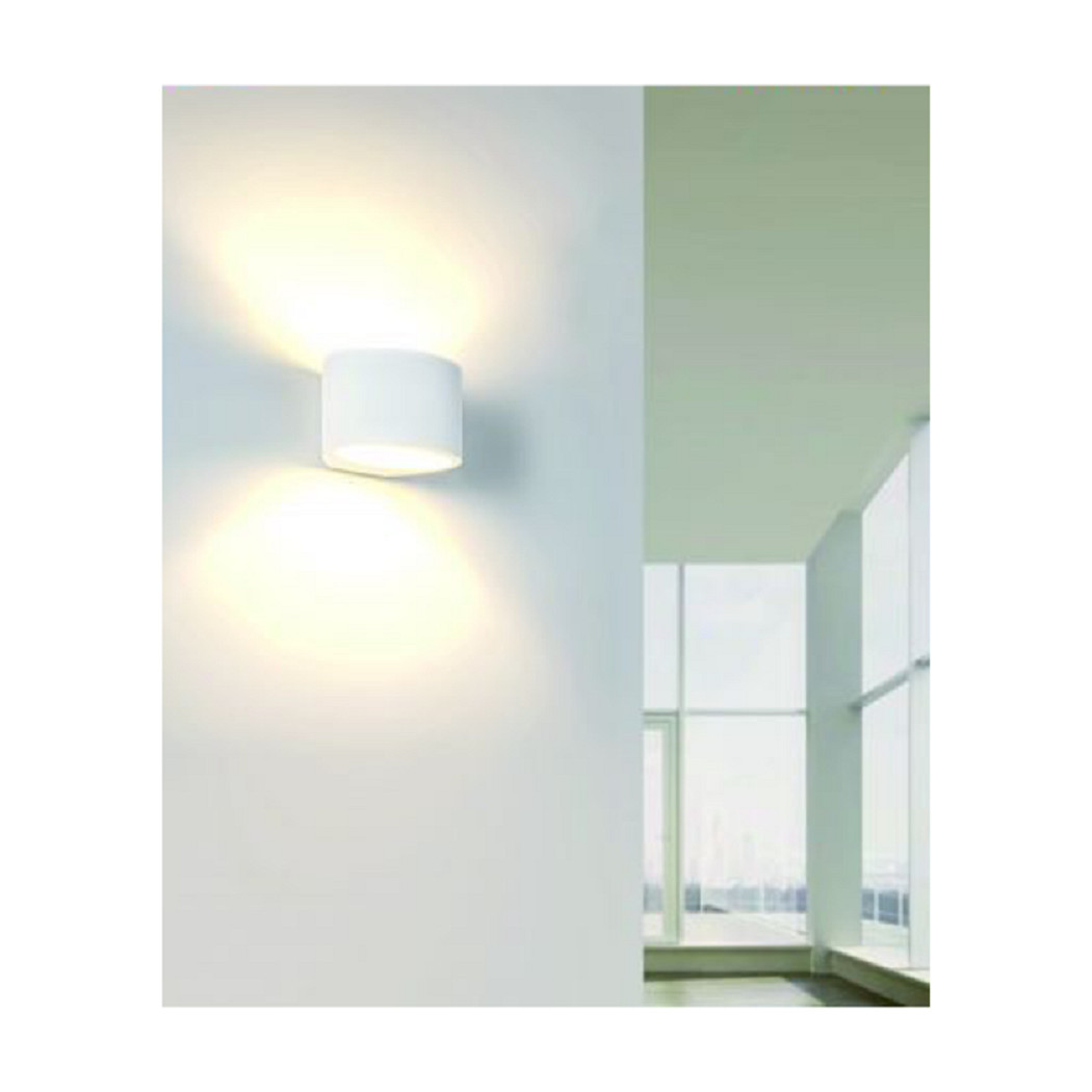 foto del prodotto trade shop applique lampada parete moderno in gesso ovale attacco 1xg9 verniciabile gs e65 