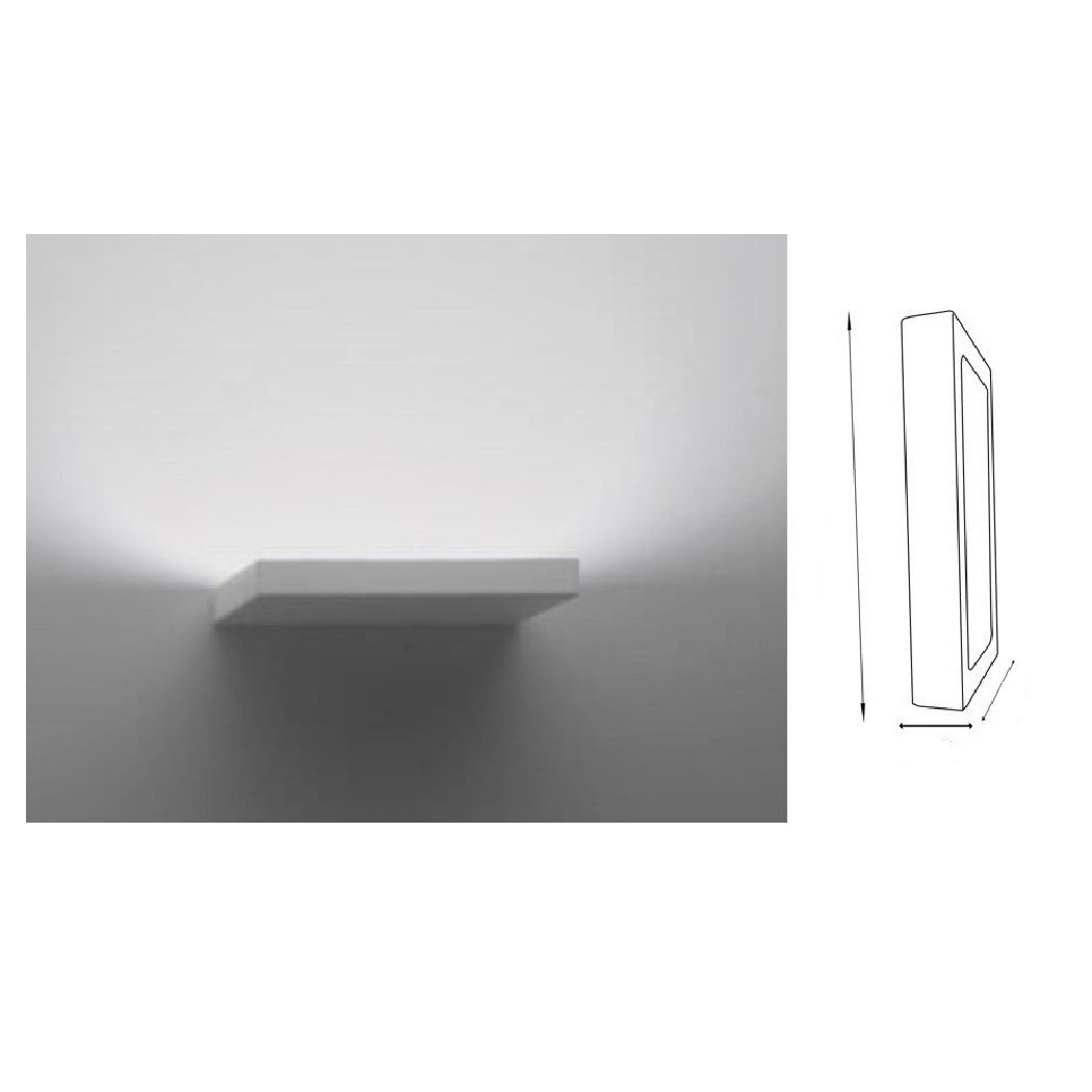 foto del prodotto trade shop applique led 18 w slim a parete rettangolare luce naturale fredda calda xc 9043 bianco freddo 