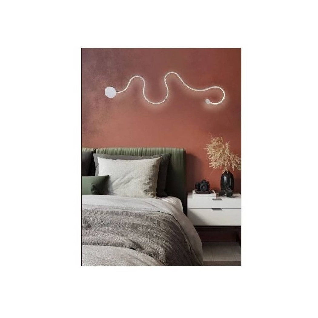foto del prodotto trade shop applique led 28 w lampada parete a nastro bianco luce calda fredda naturale e69 b bianco caldo 