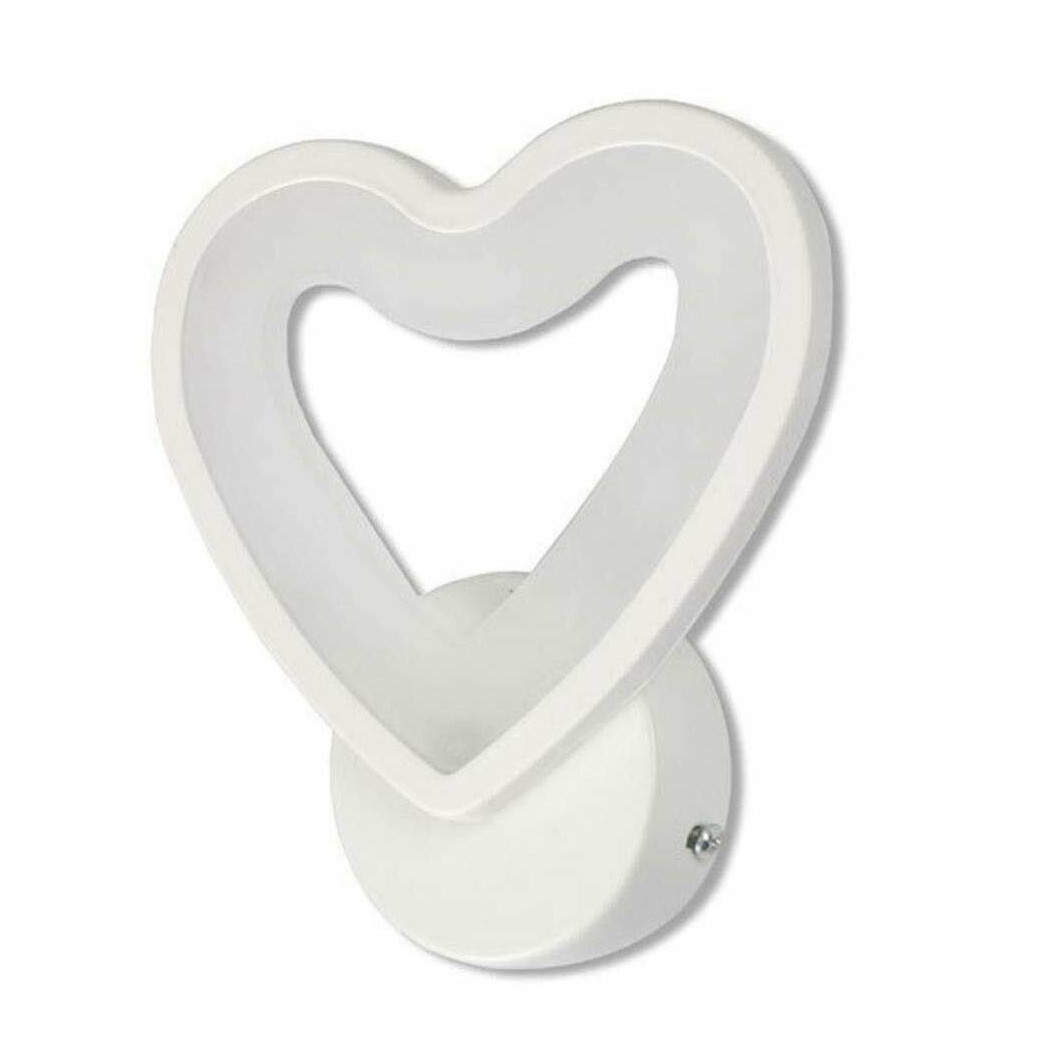 foto del prodotto trade shop applique led a cuore 6w lampada a parete lumetto luce fredda calda naturale e28 bianco naturale 