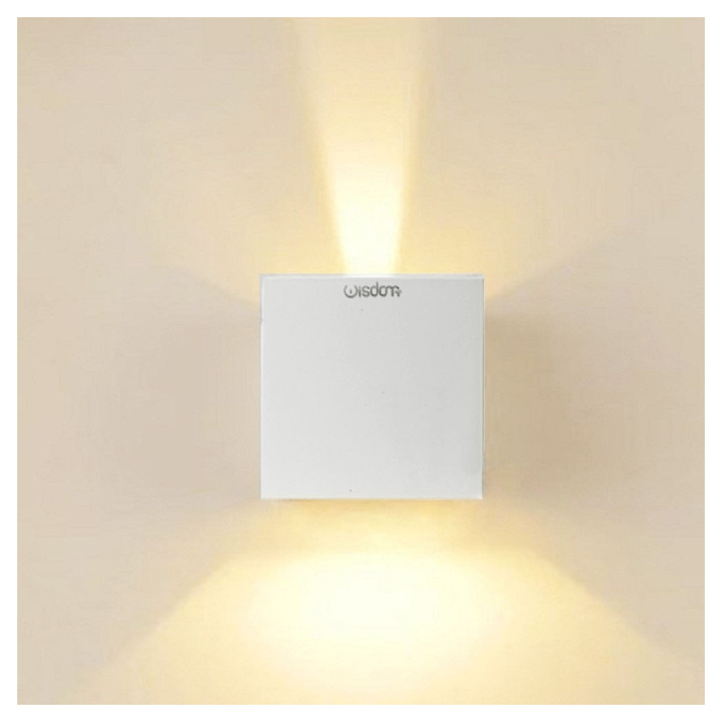 foto del prodotto trade shop applique led cubo lampada da parete 10w 1300lm luce regolabile updown ip65 bianco caldo 