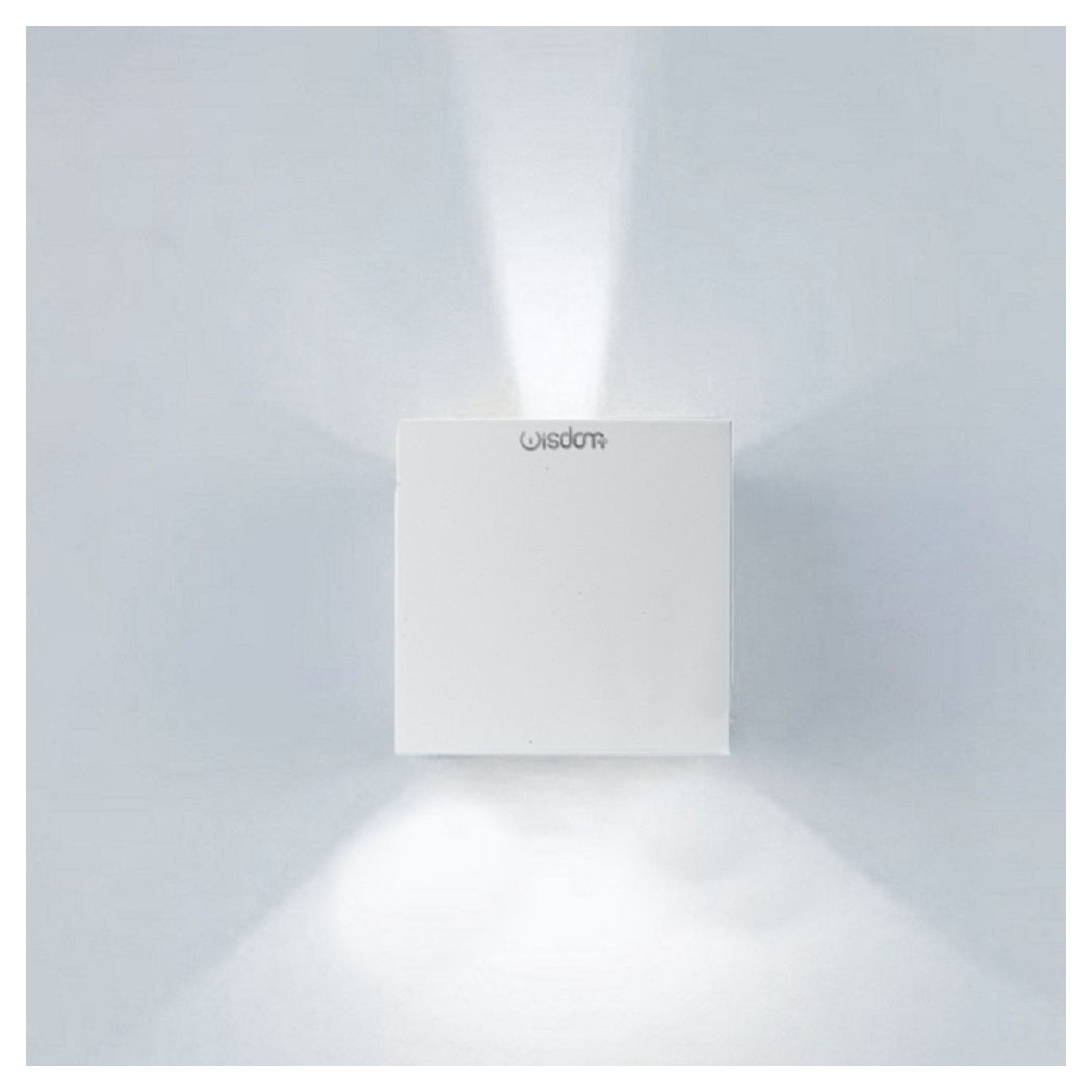 foto del prodotto trade shop applique led cubo lampada da parete 10w 1300lm luce regolabile updown ip65 bianco freddo 