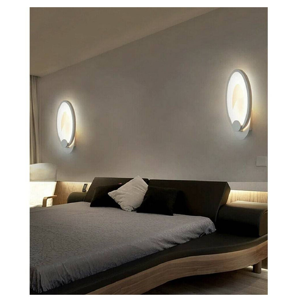 foto del prodotto trade shop applique led ovale 9 watt parete lumetto luce bianca fredda calda naturale e25 bianco naturale 