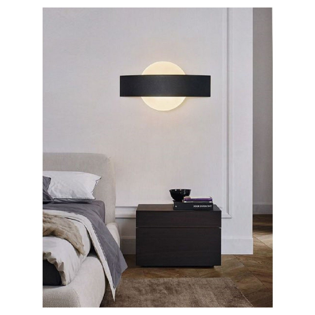 foto del prodotto trade shop applique led parete moderna nera 8 w doppia emissione luce 6500k 3000k 4000k e17 bianco naturale 