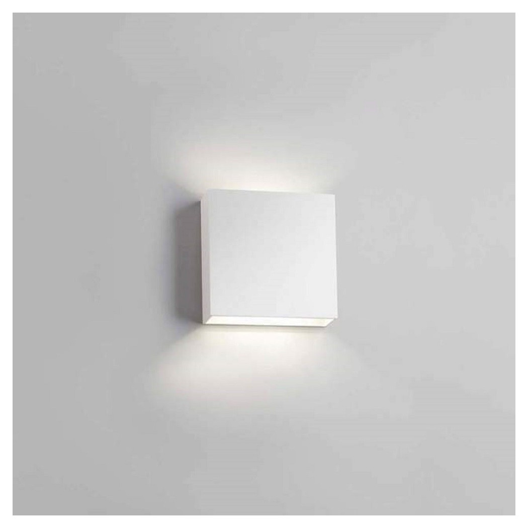 foto del prodotto trade shop applique led quadrata 12w slim biemissione luminosa luce 4000k 3000k 6500k xc9044 bianco naturale 