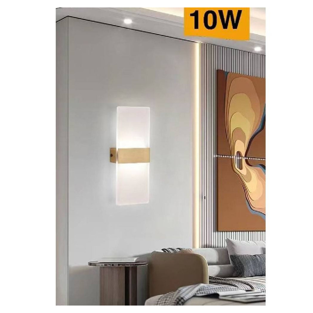 foto del prodotto trade shop applique led rettangolare 10w parete doppia emissione 3 colorazione luce e37 c3c 