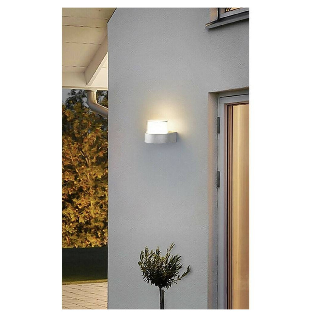 foto del prodotto trade shop applique moderna a led grigio esterno da parete 7 w luce 6500k 3000k 4000k es57 bianco caldo 