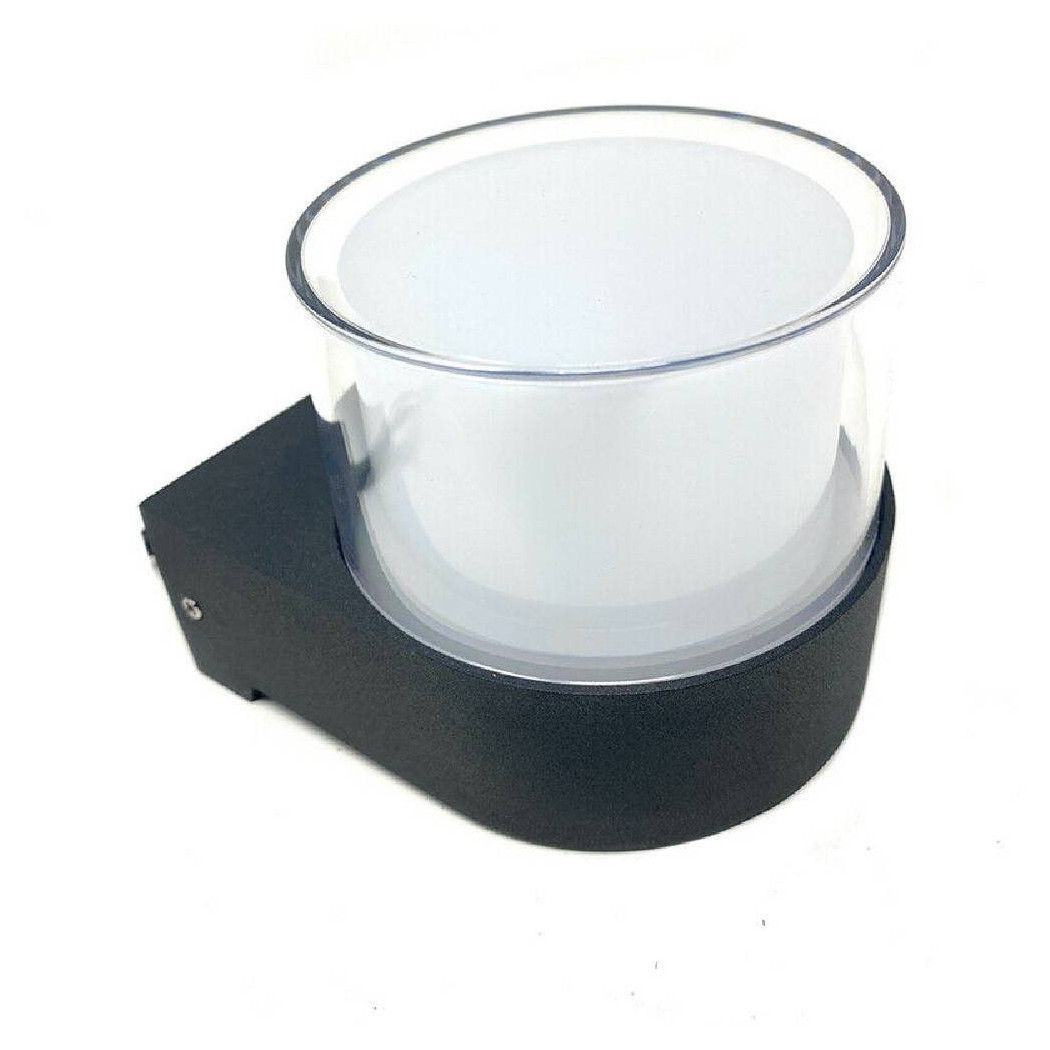 foto del prodotto trade shop applique moderna a led per esterno da parete nero 7w luce 6500k 3000k 4000k es57 bianco naturale 