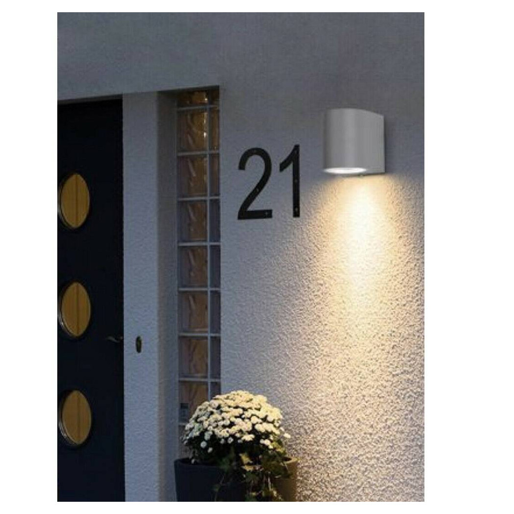 foto del prodotto trade shop applique moderno a parete per esterno lampada giardino faretto gu10 ip65 es53 grigio