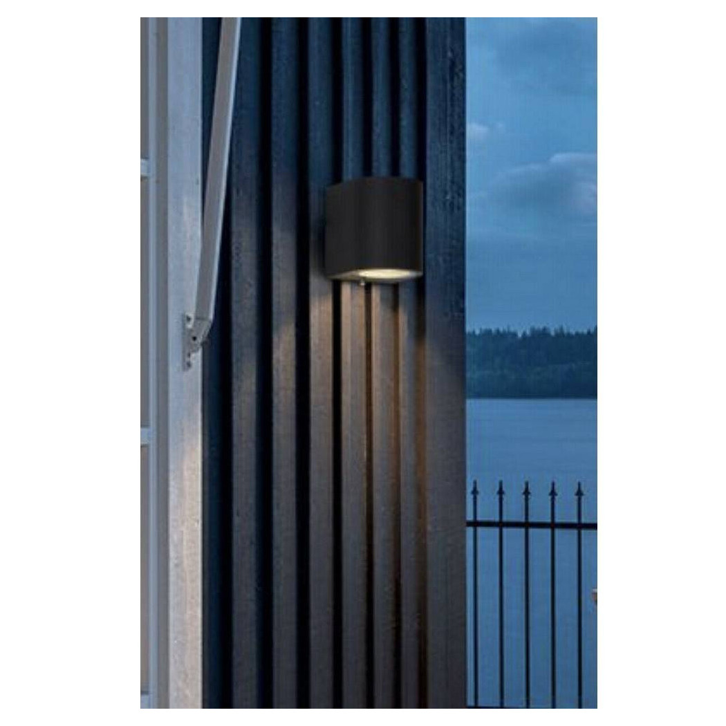 foto del prodotto trade shop applique moderno a parete per esterno lampada giardino faretto gu10 ip65 es53 nero