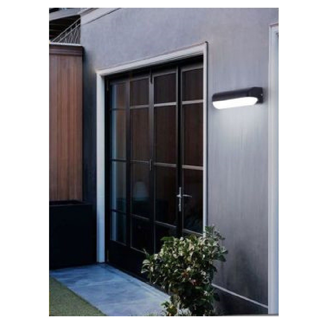 foto del prodotto trade shop applique nero da esterno 12 watt luce calda fredda naturale es63 bianco freddo 