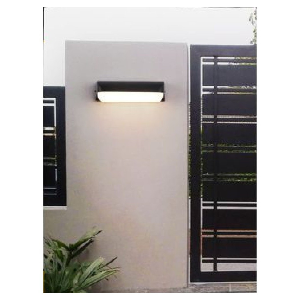 foto del prodotto trade shop applique nero da esterno 12 watt luce calda fredda naturale es63 bianco naturale 