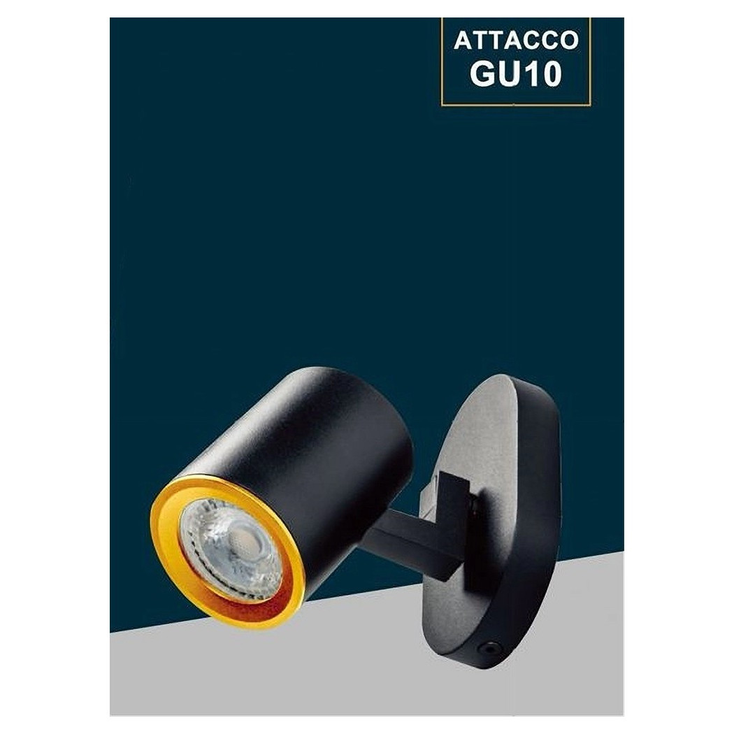 foto del prodotto trade shop applique orientabile da soffitto parete lampada attacco gu10 bianco nero th8801 nero