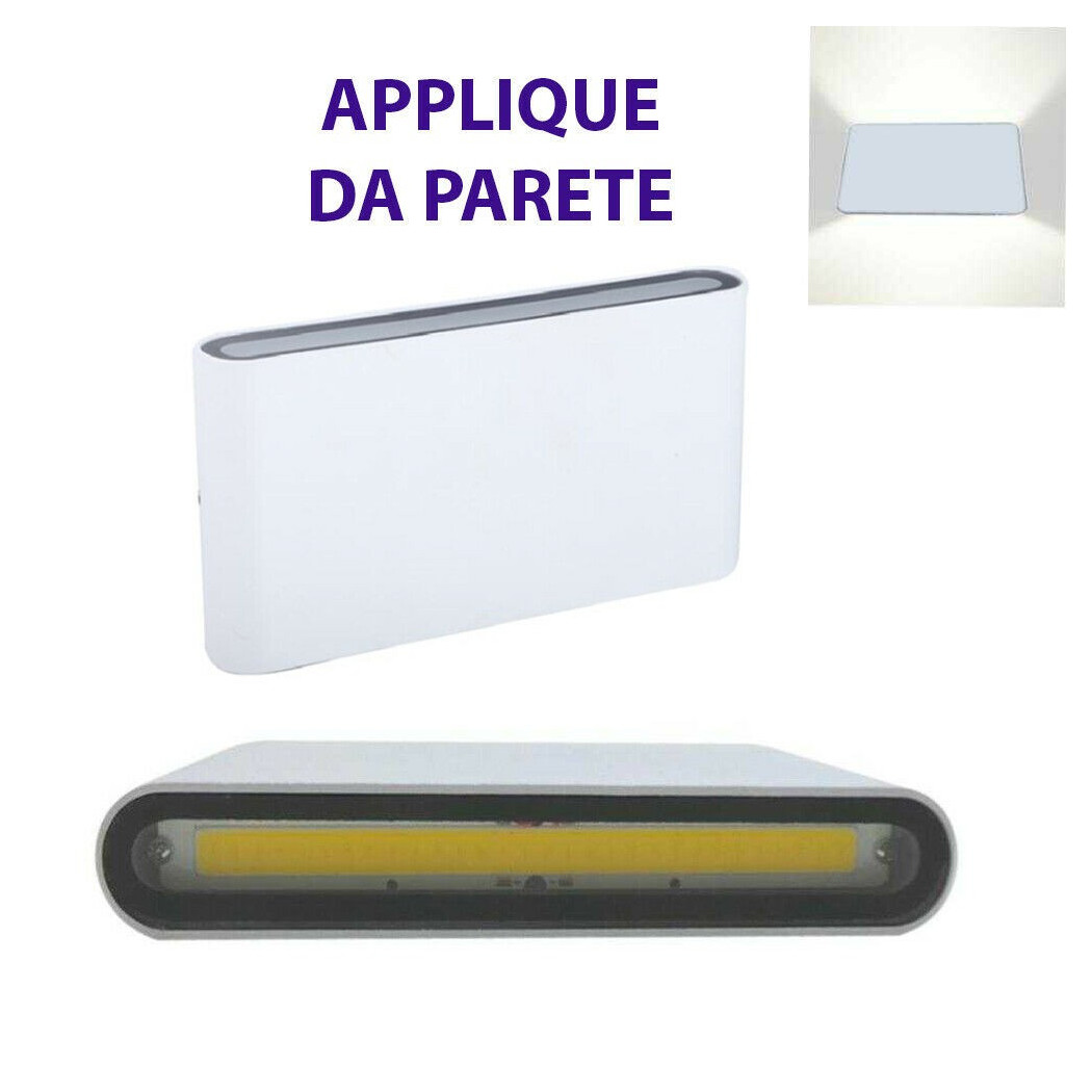 foto del prodotto trade shop applique parete doppio fascio led cob 10w faretto esterno luce up and down bianco freddo 