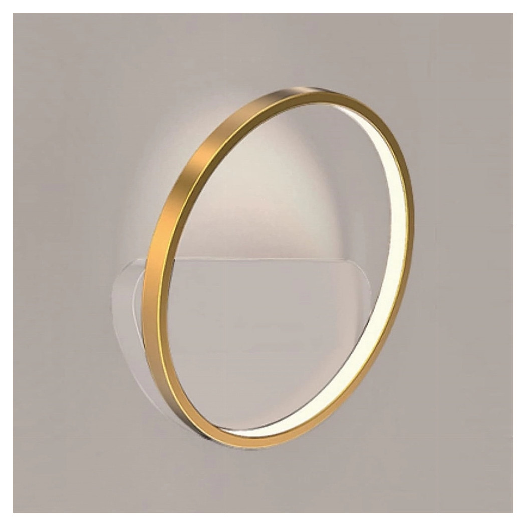 foto del prodotto trade shop applique parete led 14w cerchio oro lampada tonda design moderno luce 4000k 71255 