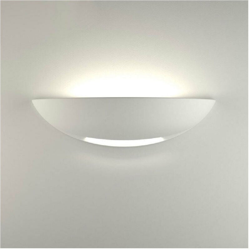 foto del prodotto trade shop applique parete mezza luna gesso doppia emissione verniciabile attacco r7s 