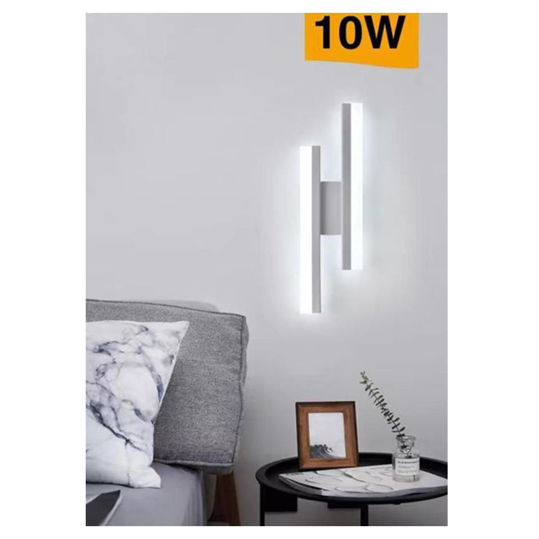foto del prodotto trade shop applique parete moderno 10w lumetto abat jour bianca luce 6500k 4000k 3000k e87b bianco freddo 