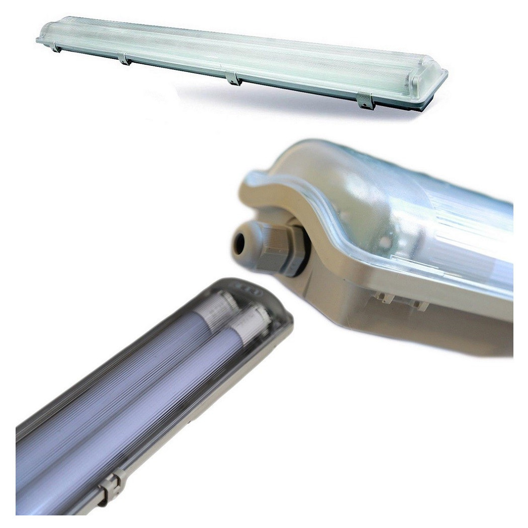 foto del prodotto trade shop applique plafoniera completa neon doppio tubo neon t8 120 150cm esterno ip65 120 cm 