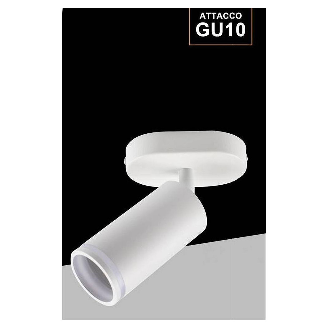 foto del prodotto trade shop applique plafoniera orientabile da soffitto parete 1 diffusore lampada gu10 ts 1 bianco
