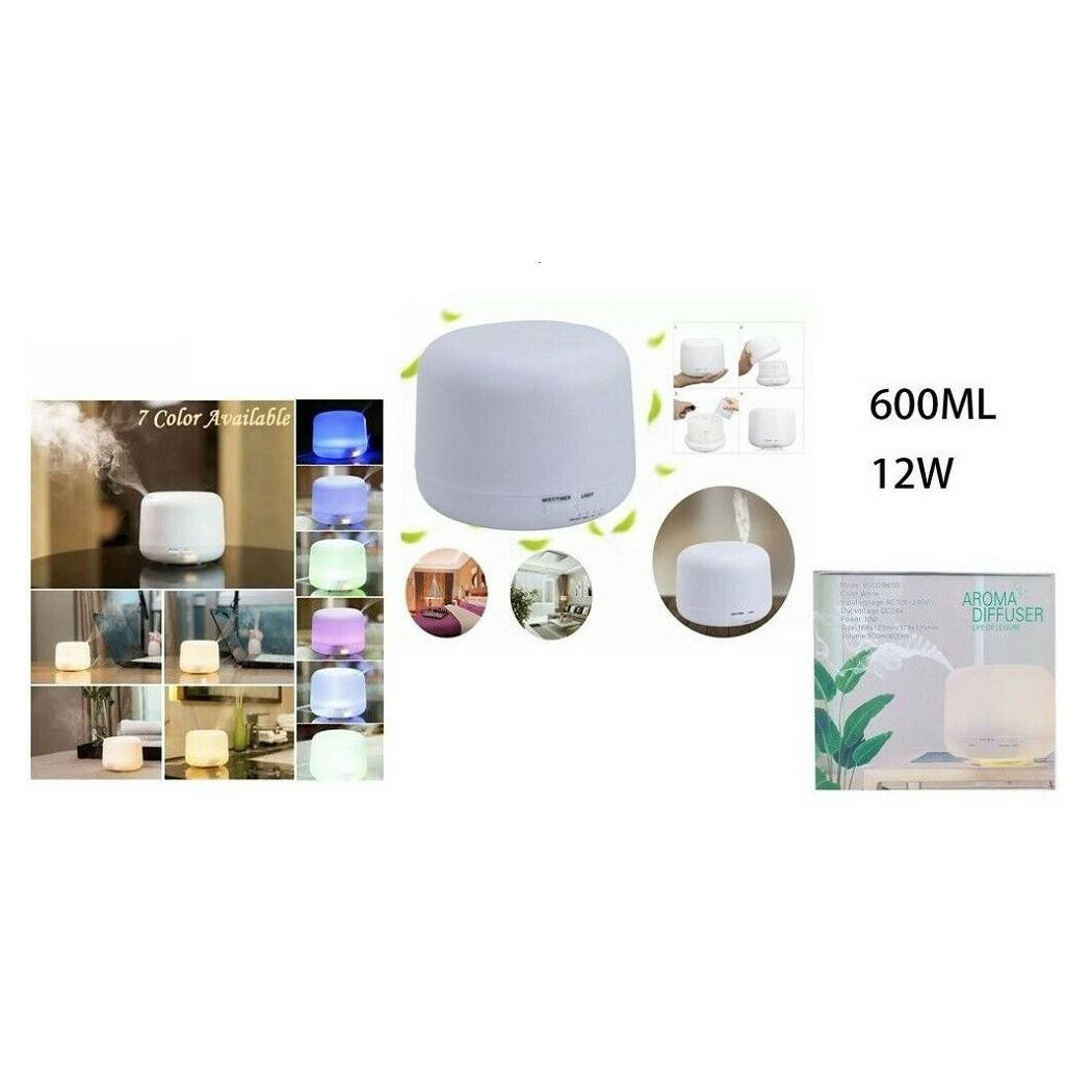 foto del prodotto trade shop aromaterapia 7 led umidificatore ad ultrasuoni depuratore 600ml diffusore 