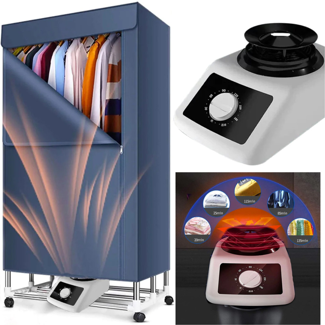 foto del prodotto trade shop asciugabianchera elettrico armadio asciugatrice stendino biancheria aria 1100w 