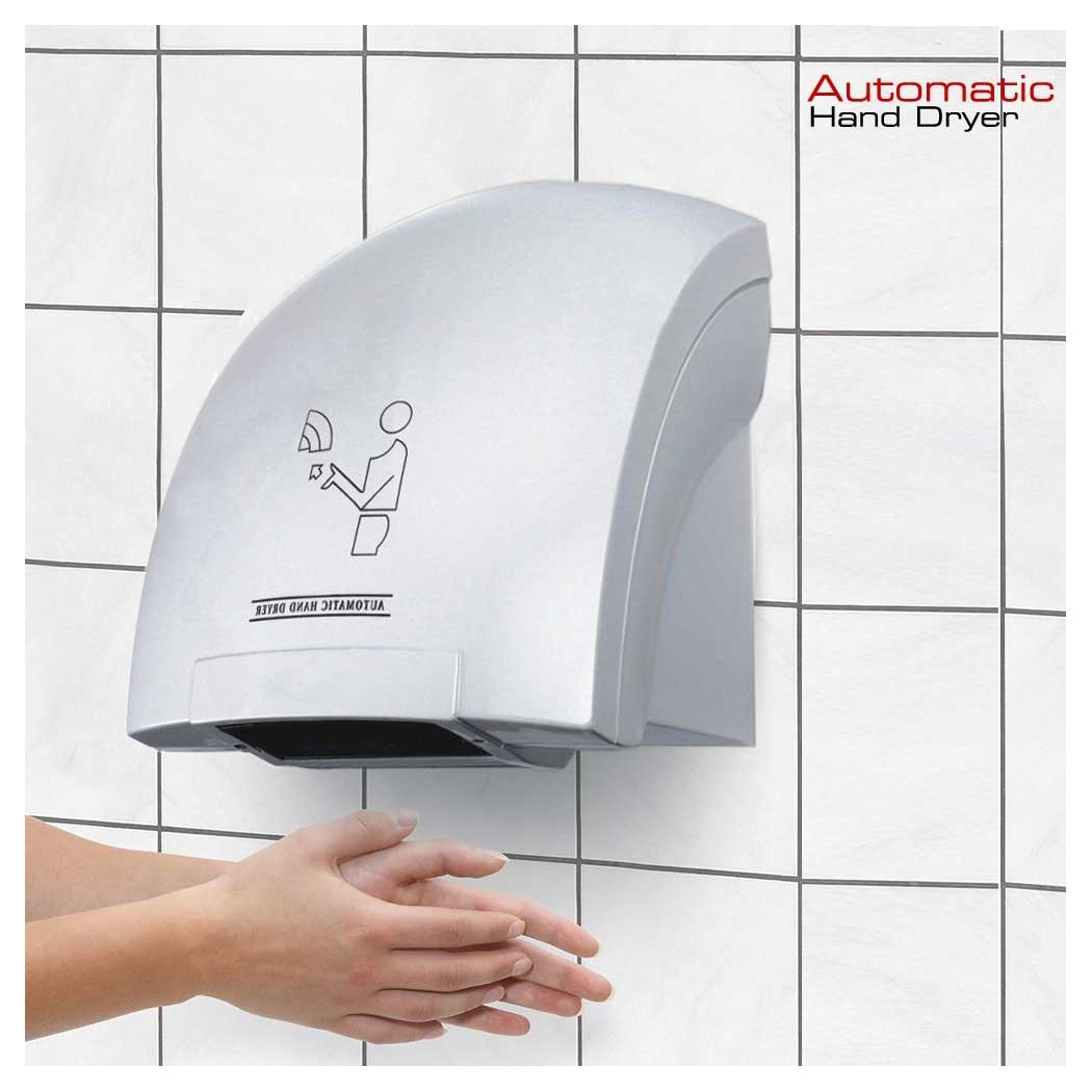 foto del prodotto trade shop asciugamani automatico elettrico ad aria calda fotocellula parete muro per hotel 