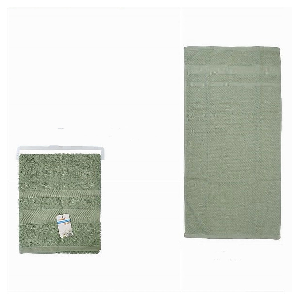 foto del prodotto trade shop asciugamano da bagno telo in cotone morbida 70 x 140 cm 410gr colore verde 79492 