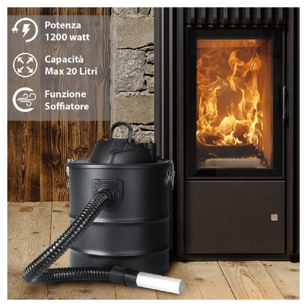 foto del prodotto trade shop aspiracenere elettrico 1200w serbatoio capacit 20lt aspirapolvere cenere 4900 