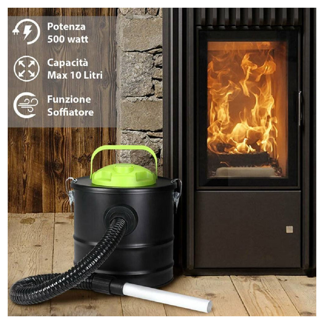 foto del prodotto trade shop aspiracenere elettrico 500w serbatoio capacit 10lt aspirapolvere cenere 4887 