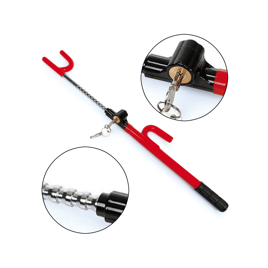 foto del prodotto trade shop asta blocca sterzo per volante auto antifurto sicurezza macchina anti theft 60cm 