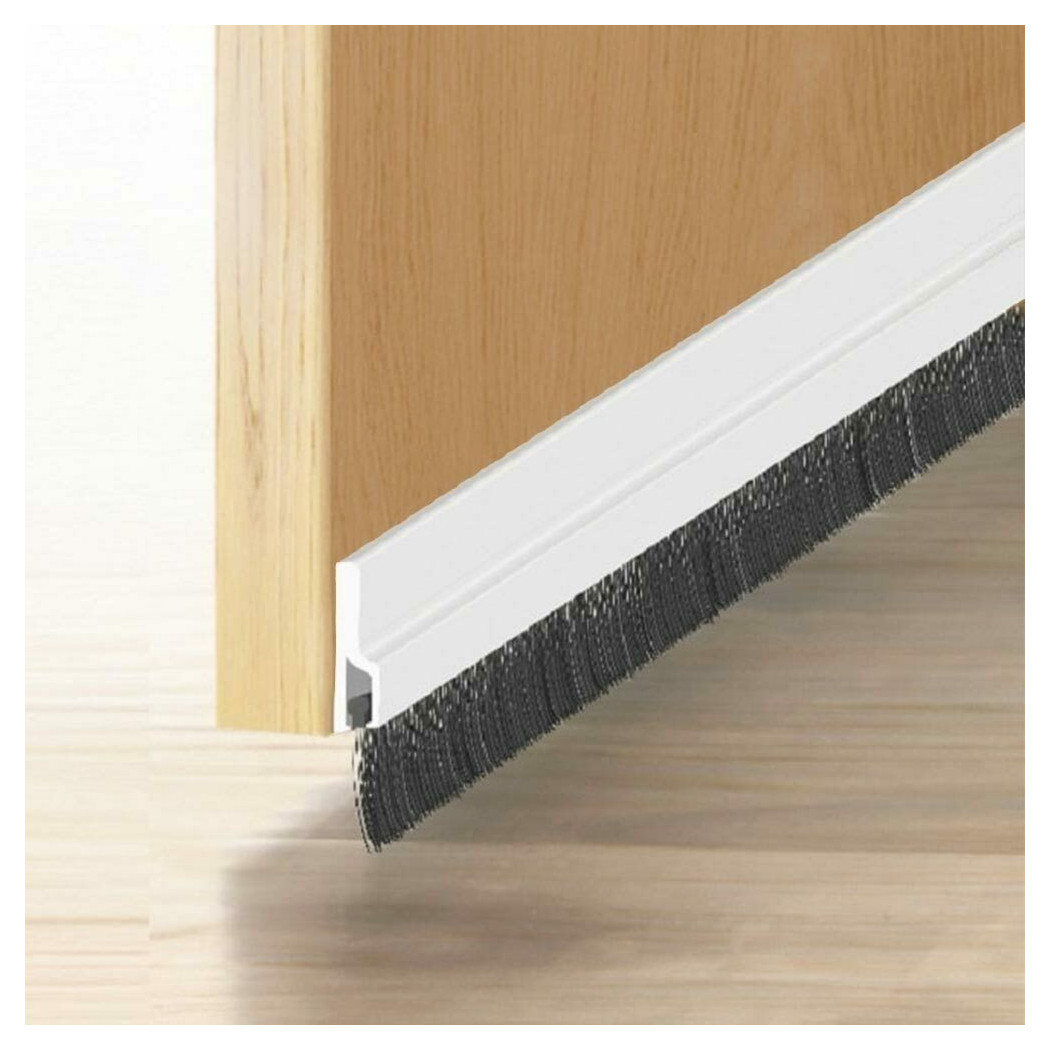 foto del prodotto trade shop asta parafreddo paraspifferi per porta adesiva con spazzola 100 cm bianco 