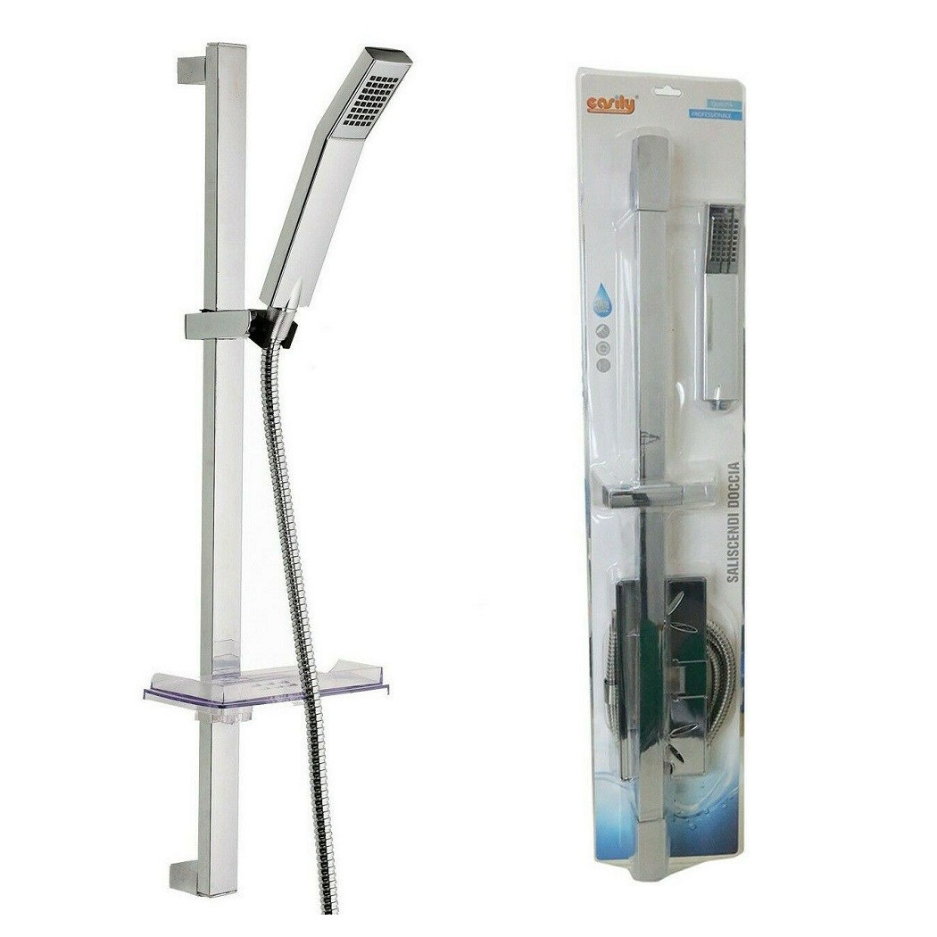 foto del prodotto trade shop asta saliscendi cromata colonna doccetta con saliscendi portasapone 69136 2