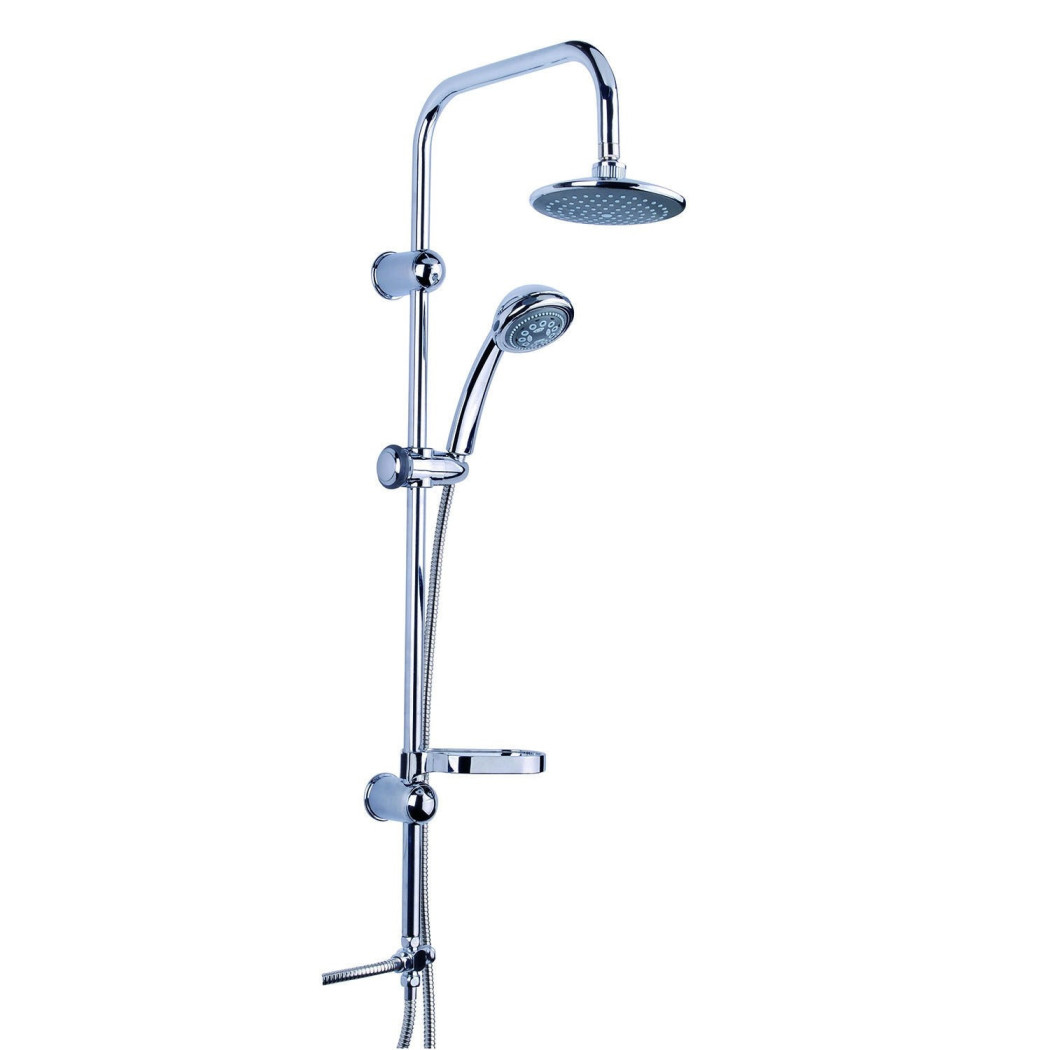 foto del prodotto trade shop - asta saliscendi cromata colonna doccia soffione fisso doccetta saturno 9003 - 2