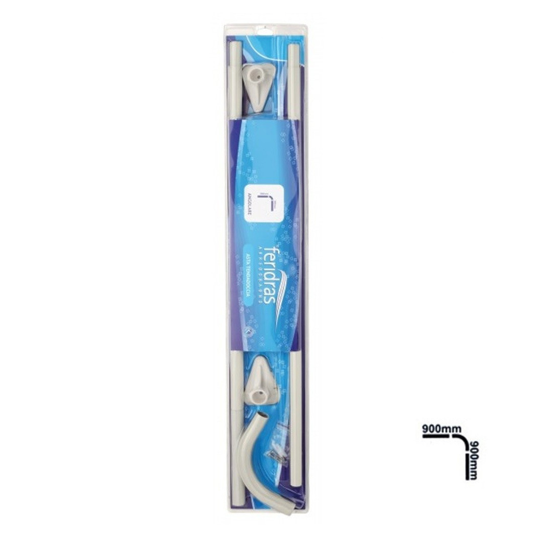 foto del prodotto trade shop asta telaio per tenda angolare 90 x 90 cm per doccia bagno diametro 22 mm bianca 