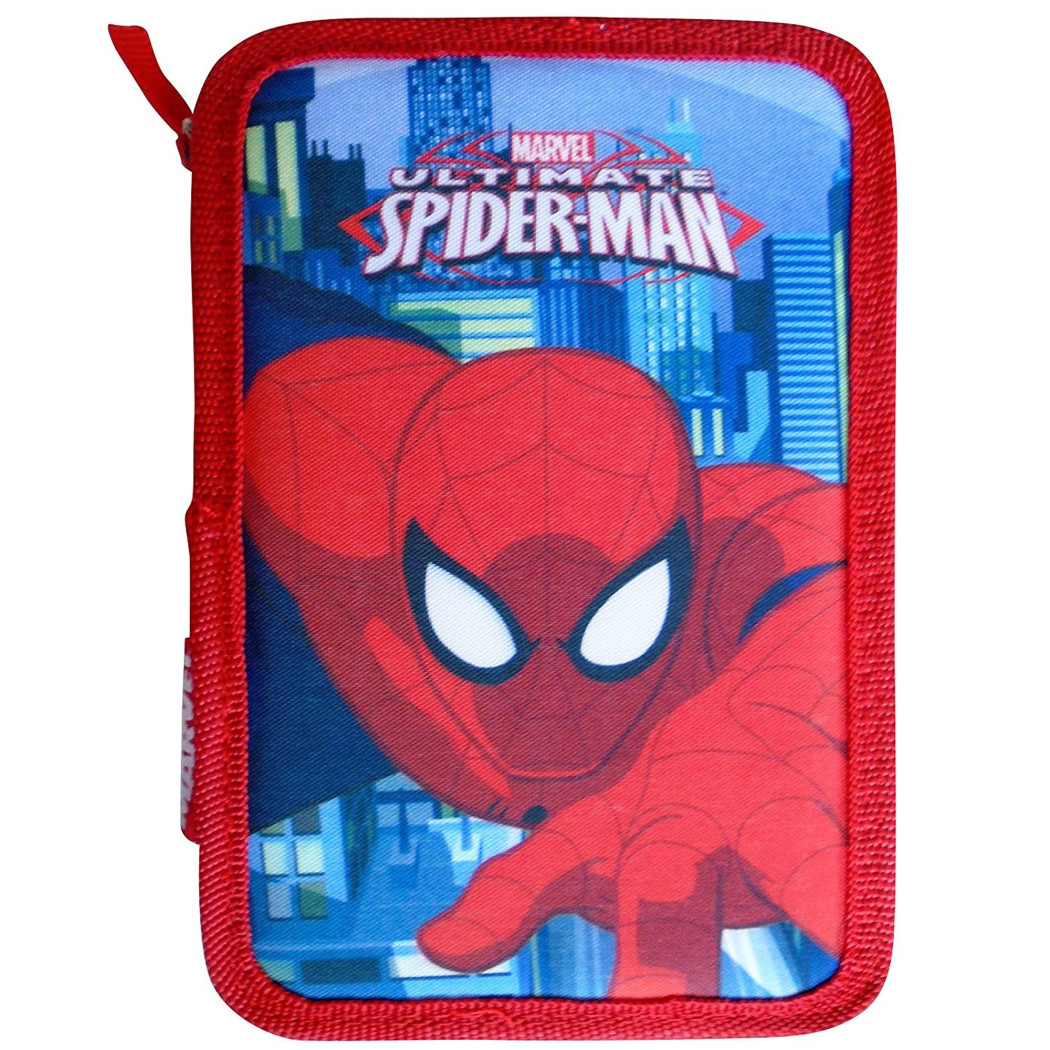 foto del prodotto trade shop astuccio spiderman marvel 3 zip 20x13x6.5cm uomo ragno accessoriato scuola bambini 