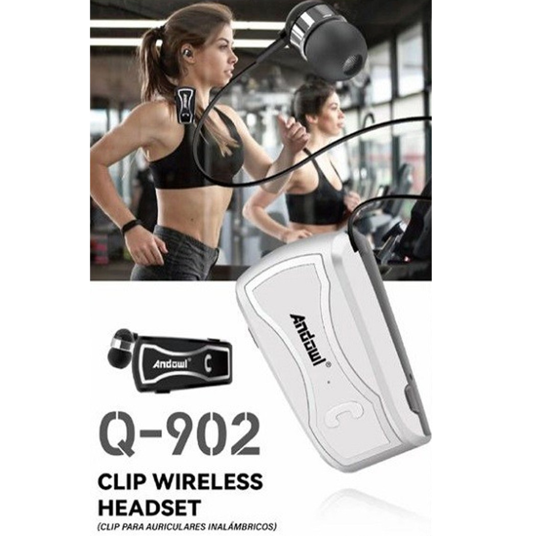 foto del prodotto trade shop auricolare bluetooth 4.0 vivavoce cuffie design ergonomico con clip gancio q 902 