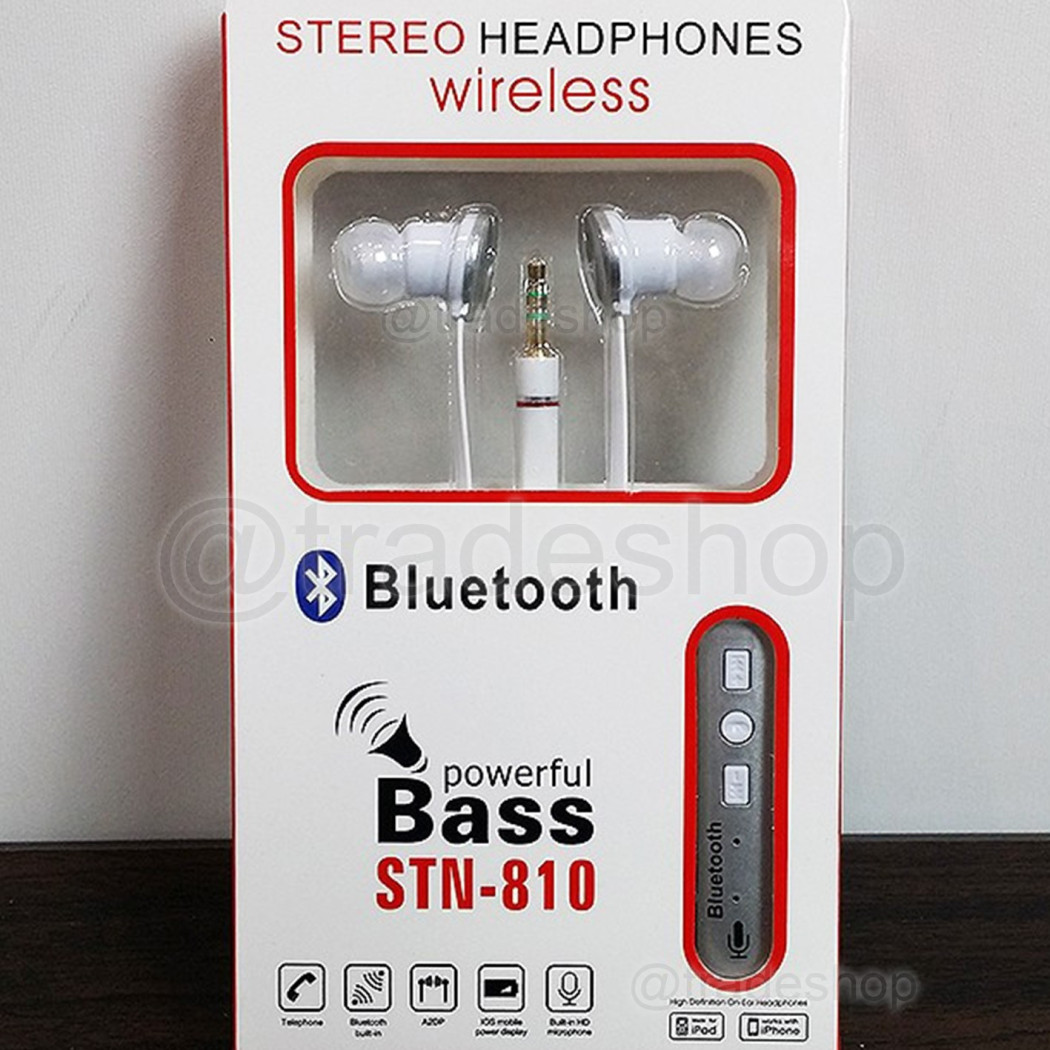 foto del prodotto trade shop auricolare bluetooth cuffia auricolare senza fili bassi potenti stn 810 vivavoce 