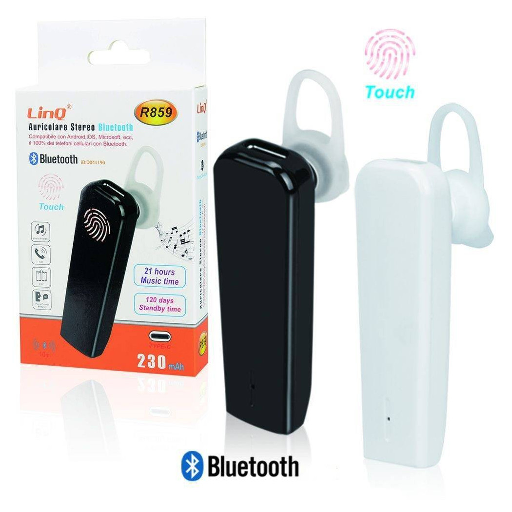 foto del prodotto trade shop auricolare cuffia stereo bluetooth per smartphone tablet touch android ios r859 