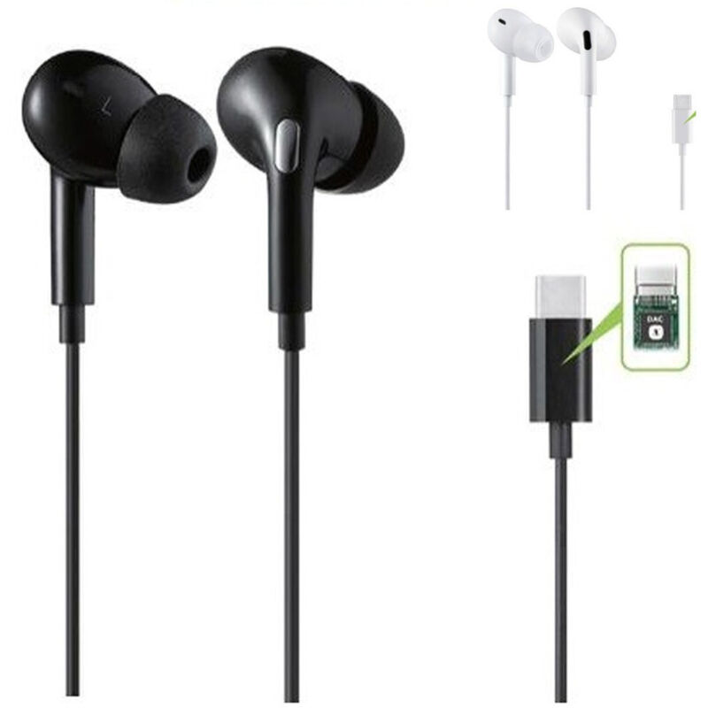 foto del prodotto trade shop auricolari stereo in ear cuffie connettore type c dac chip smartphone au tc02 