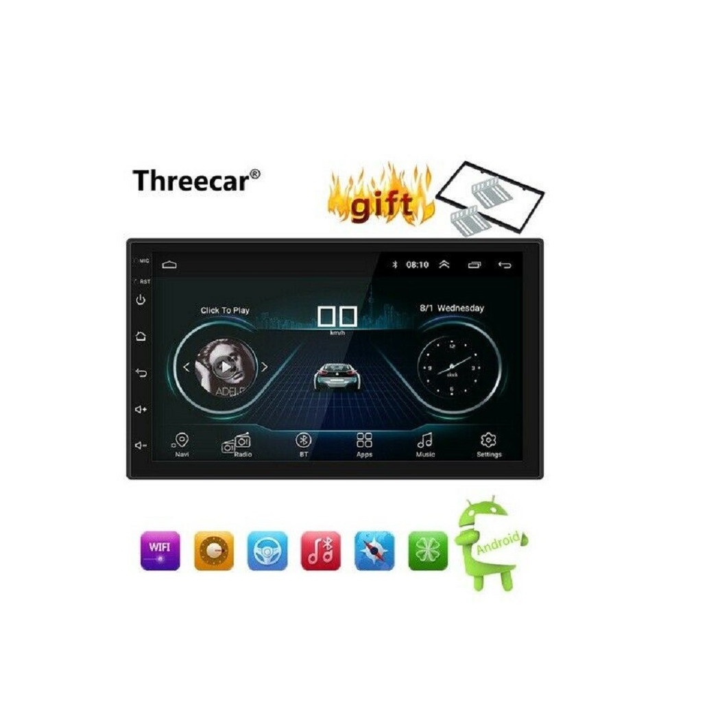 foto del prodotto trade shop autoradio doppio din android 8.1 navigatore gps mirror link bluetooth stereo 