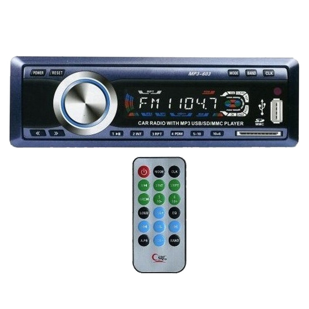 foto del prodotto trade shop autoradio fm stereo auto lettore mp3 usb sd card ingresso aux wma radio 603 
