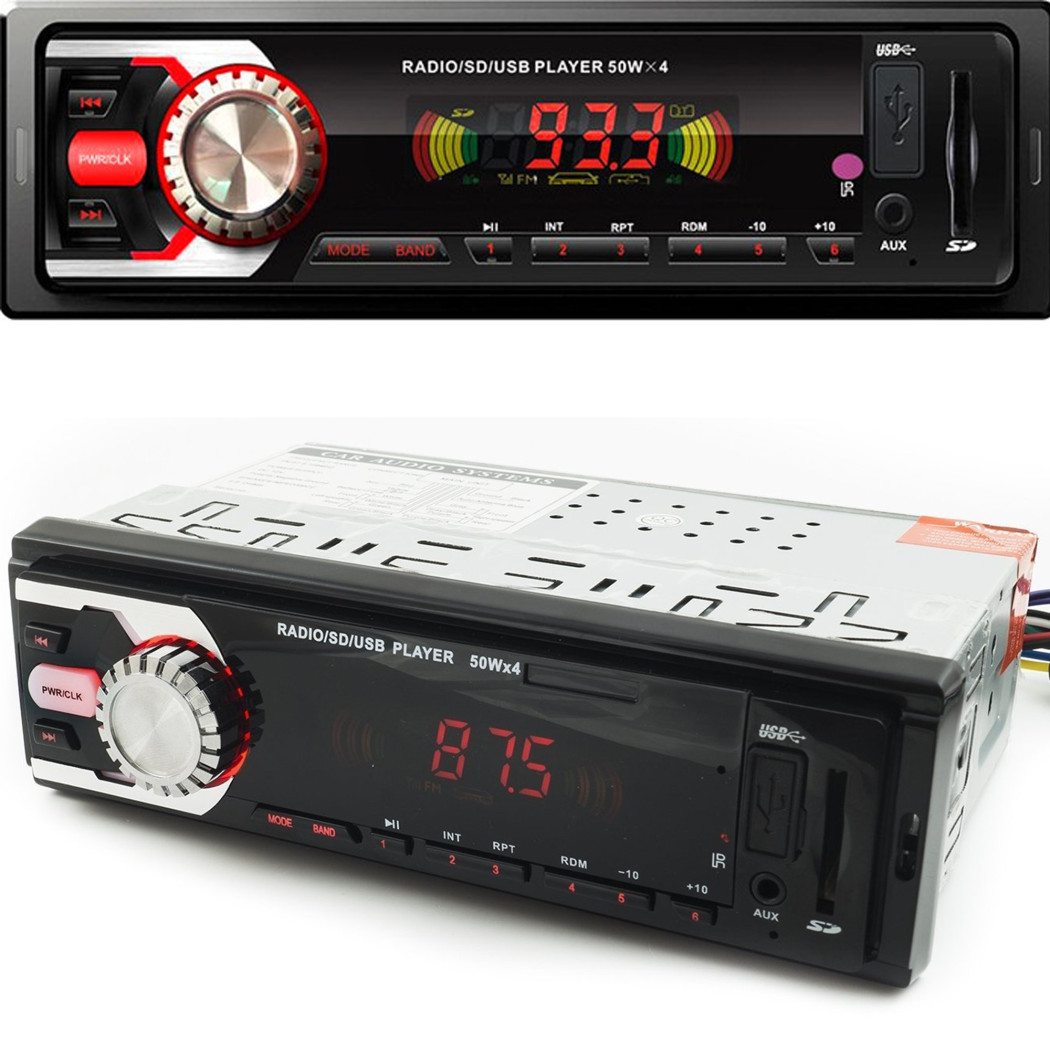 foto del prodotto trade shop autoradio stereo auto camper radio fm mp3 usb slot sd aux 50wx4 4104 