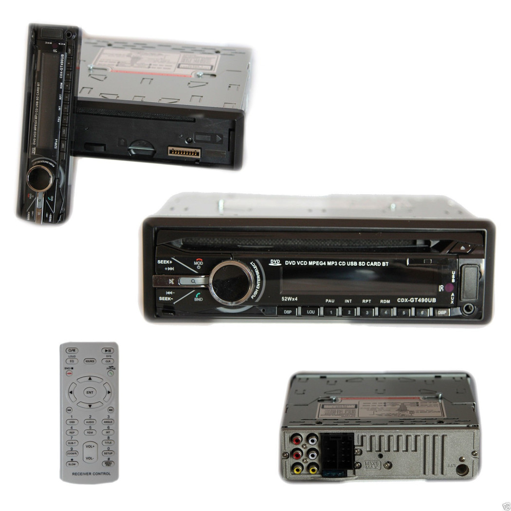 foto del prodotto trade shop autoradio stereo bluetooth frontalino estraibile fm mp3 usb sd cd dvd lcd 52wx4 