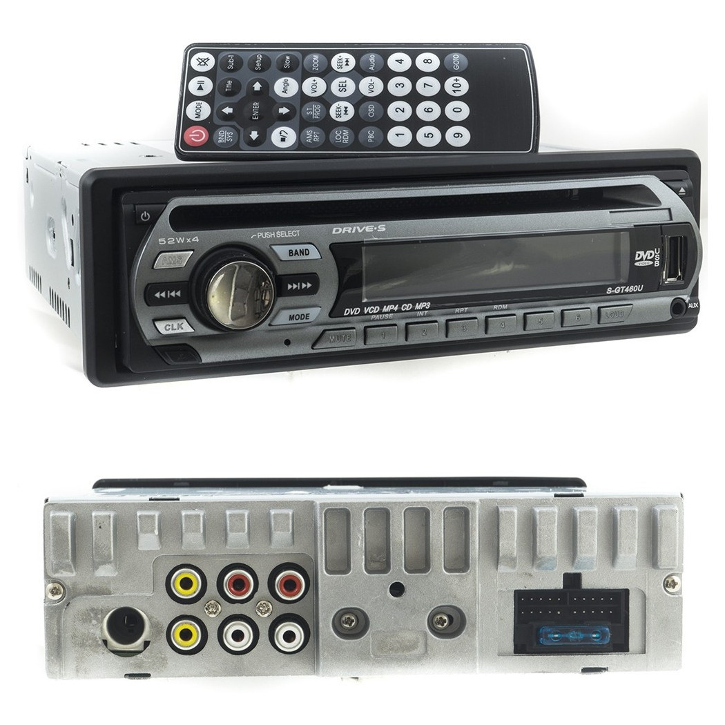 foto del prodotto trade shop autoradio stereo per auto radio fm mp3 sd usb dvd cd aux gt460u con telecomando 