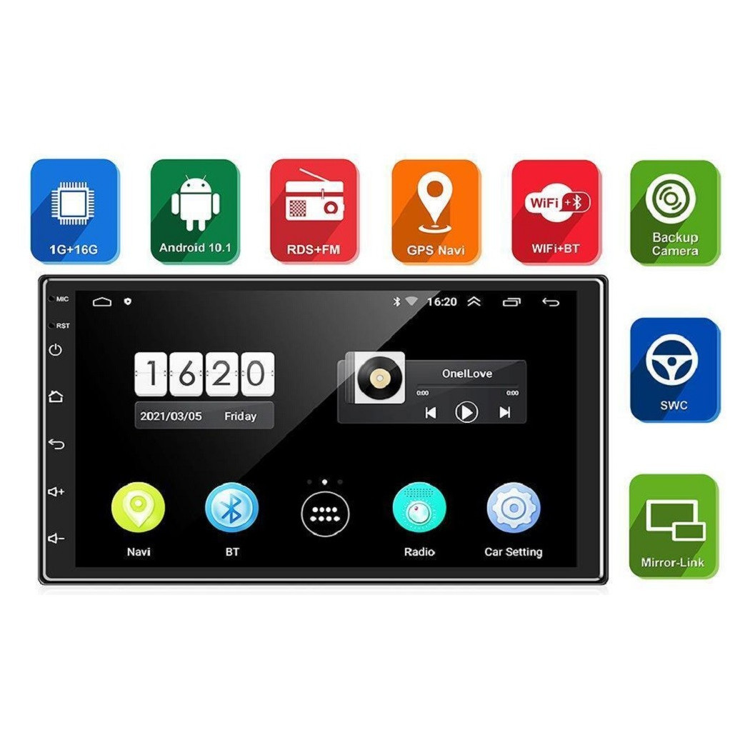 foto del prodotto trade shop - autoradio universale 7 android 10 2gb ram 32gb rom ctc-7801 bluetooth wifi gps -