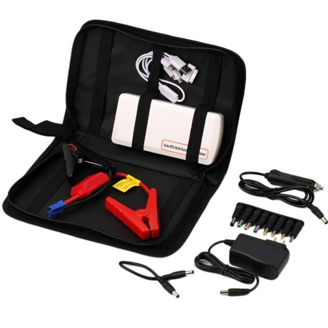 foto del prodotto trade shop avviatore emergenza con borsa auto luce starter power bank 9000mah portatile pinze batteria 