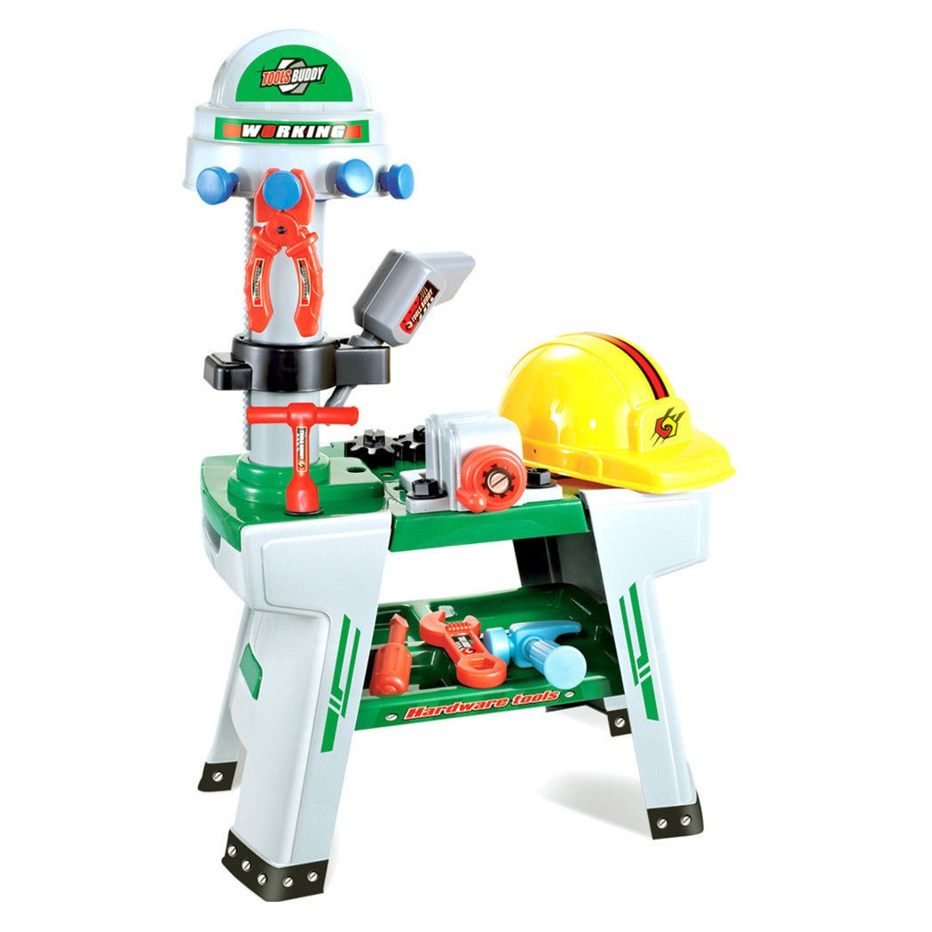 foto del prodotto trade shop banco officina con elmetto morsa da banco attrezzi da lavoro e 38 accessori 70cm 